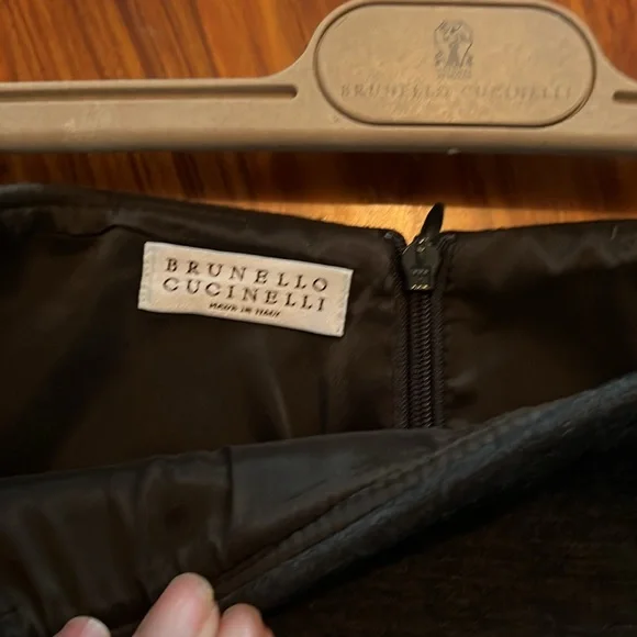 Brunello Cucinelli Made in Italy Skirt Size 42 USA 6 green gray - Picture 5 of 13